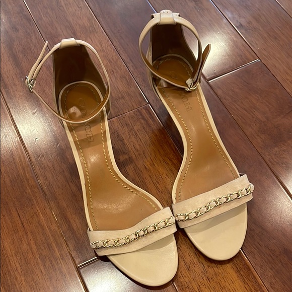Coach Women's Beige Heels with Chain Detail - Picture 1 of 7